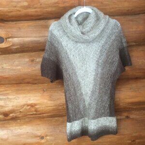 Paraphrase Wool Blend Cowl Neck Earthy Brown/Tan Ombre Knit Sweater Size Medium